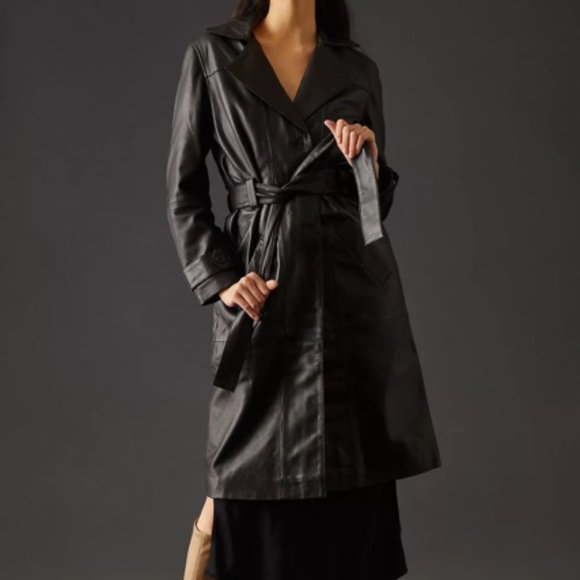 Deadwood Studios Terra Leather Coat in Black